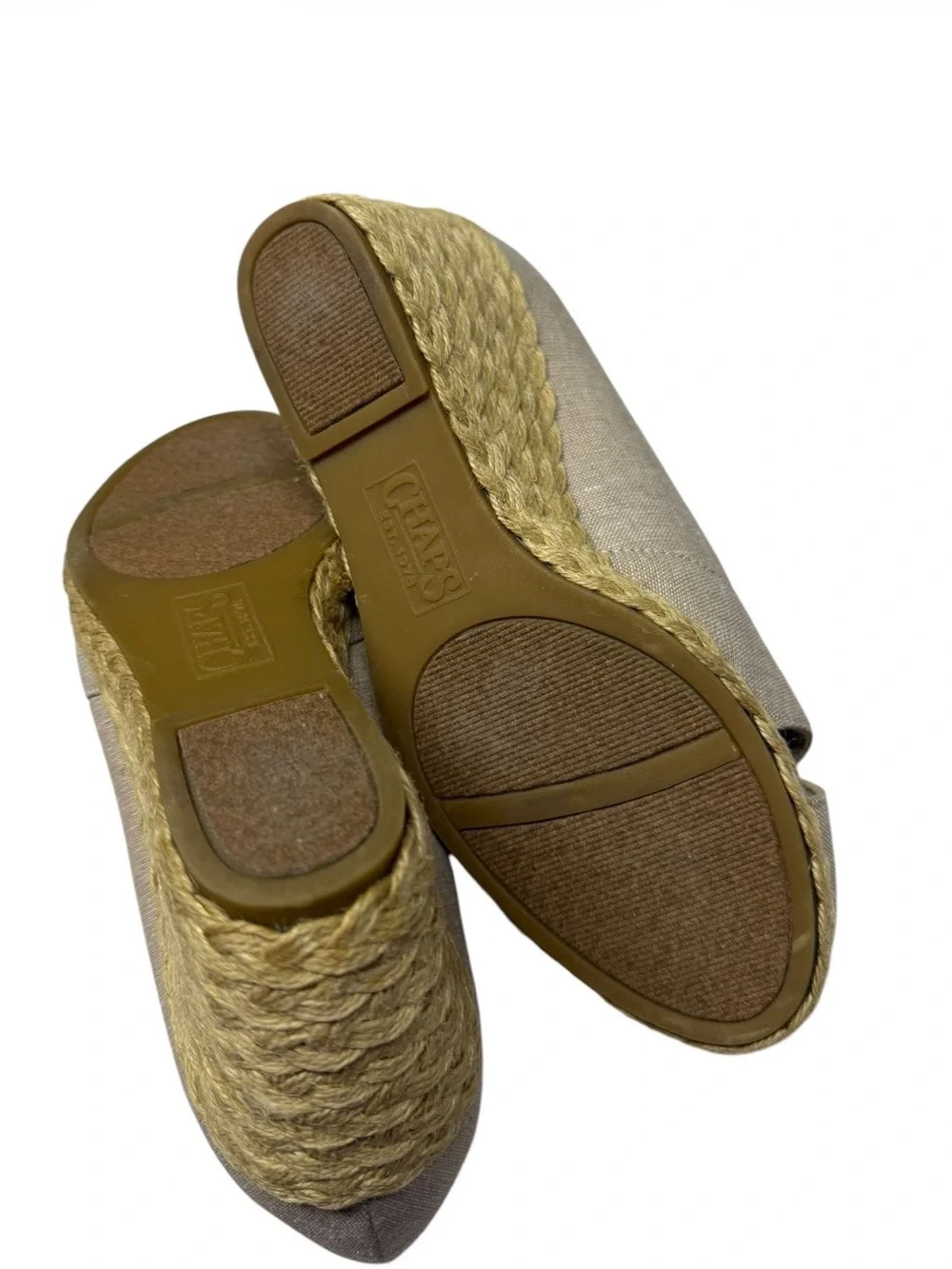 Chaps Peep-Toe Espadrille Wedge Heels